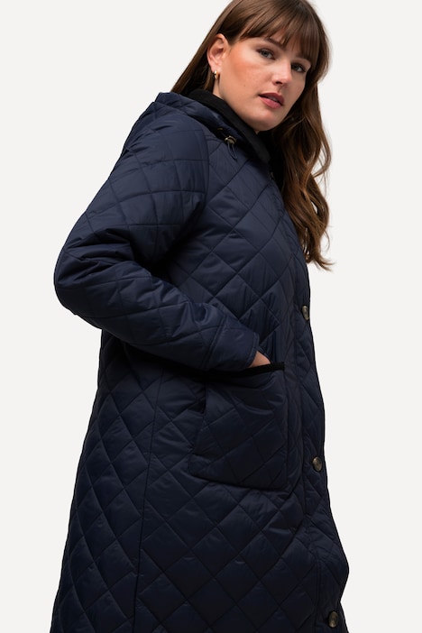 Quilted Corduroy Accent Coat