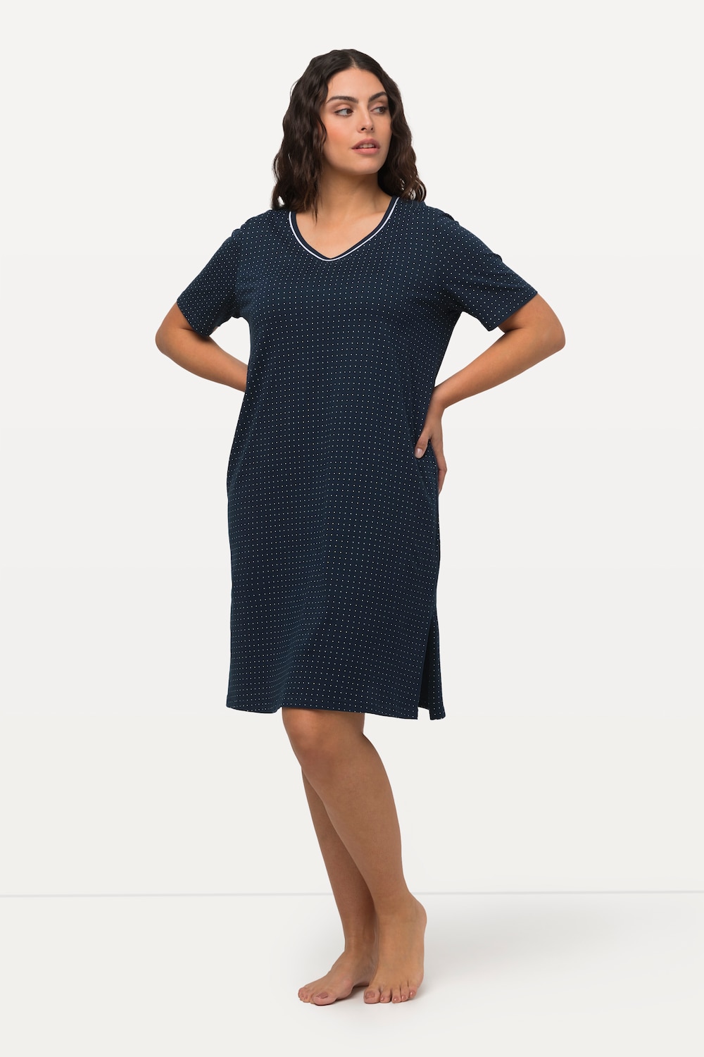 Grote Maten Bigshirts, Dames, blauw, Maat: 54/56, Katoen, Ulla Popken