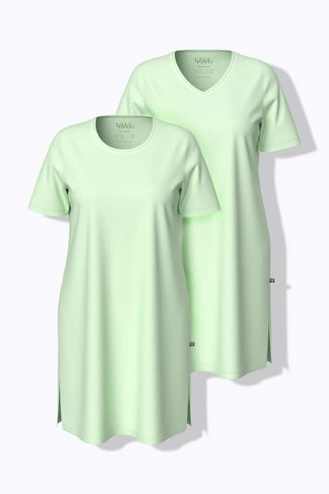 Bigshirts, set van 2, ronde hals/V-hals, korte mouw