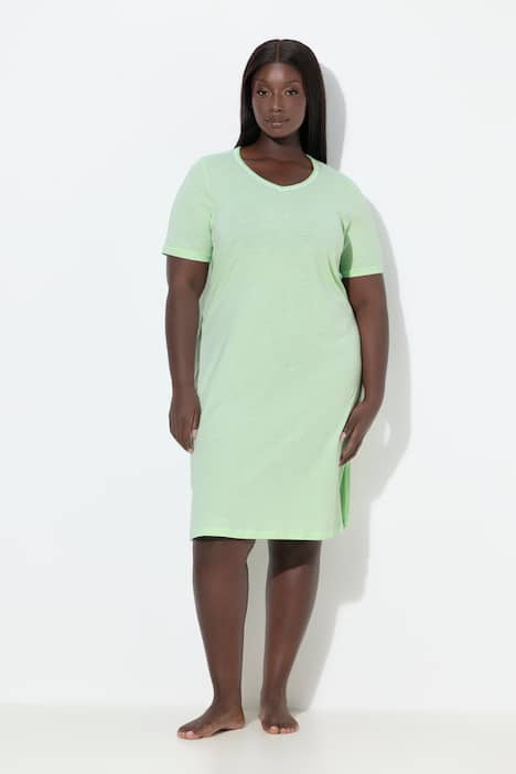 Bigshirts, set van 2, ronde hals/V-hals, korte mouw