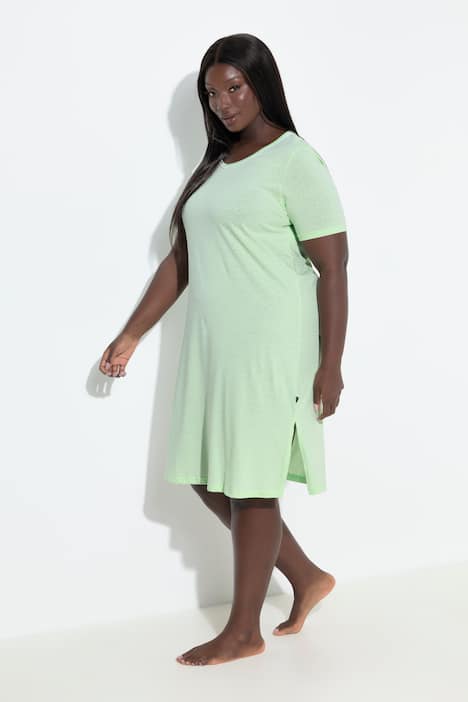 Bigshirts, set van 2, ronde hals/V-hals, korte mouw