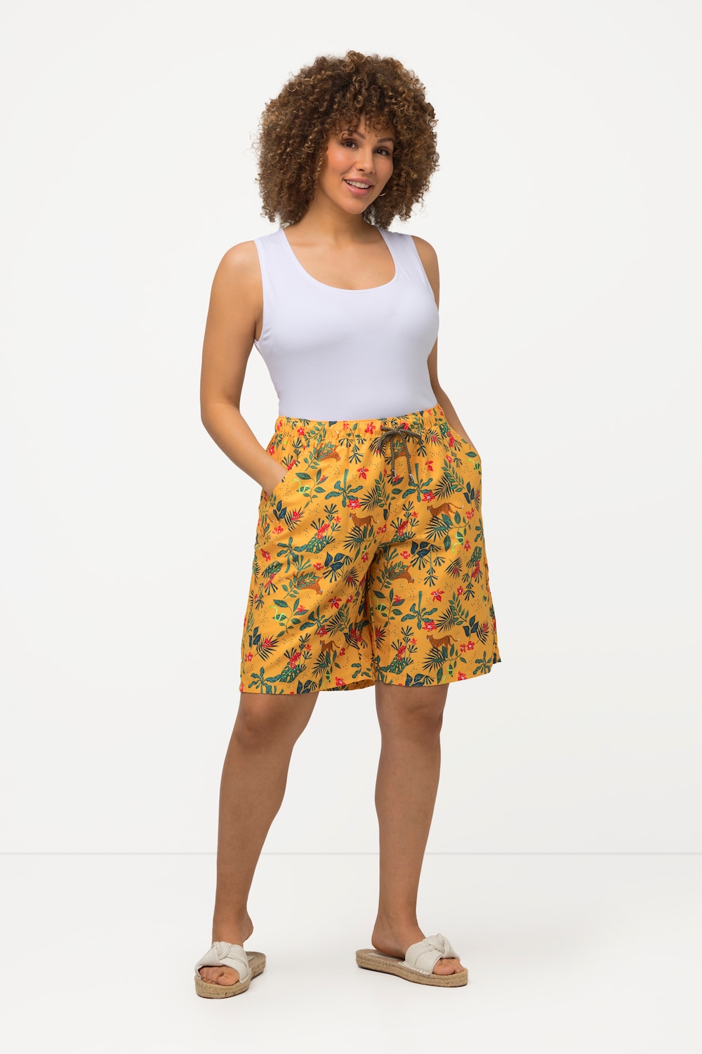 Große Größen Hybrid-Shorts, Damen, orange, Größe: 46/48, Polyester, Ulla Popken