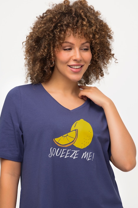 Short Sleeve V-Neck Lemon Graphic Tee | T-Shirts | Knit Tops & Tees