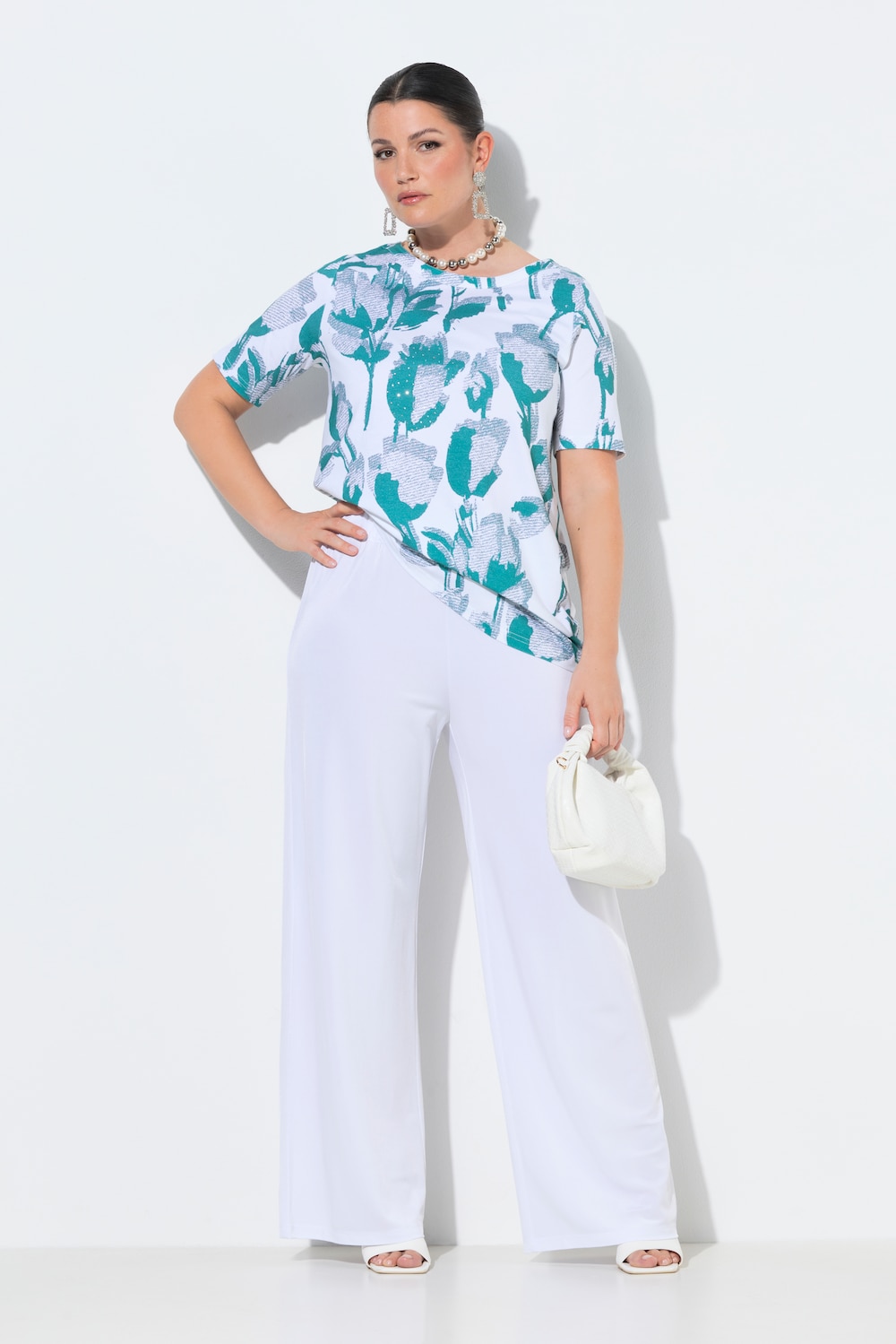 Slinkyhose, weites Bein, Elastikbund, Slinky-Piqué