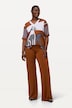 Slinky broek, wijde pijp, elastische tailleband, slinky piqué