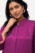 Bluse, Cupromix, Boxy, Hemdkragen, 3/4-Arm