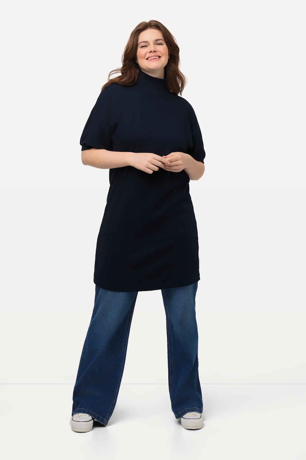 Große Größen Longshirt, Damen, blau, Größe: 50/52, Baumwolle, Ulla Popken