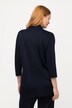 Gładka bluzka, kołnierz szalowy, krój trapezowy, dekolt w szpic, rękaw 3/4
