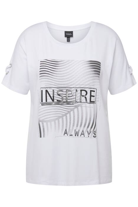 Tričko, šněrování, oversize, kulatý výstřih, krátké rukávy