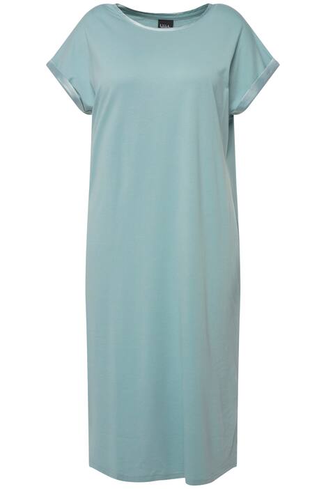 Noční košile, saténové okraje, oversize, kulatý výstřih, krátké rukávy