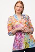 Shawl Collar Allover Print Slinky Stretch Knit Shirt