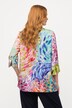 Brushstroke Print Goblet Collar A-line Blouse