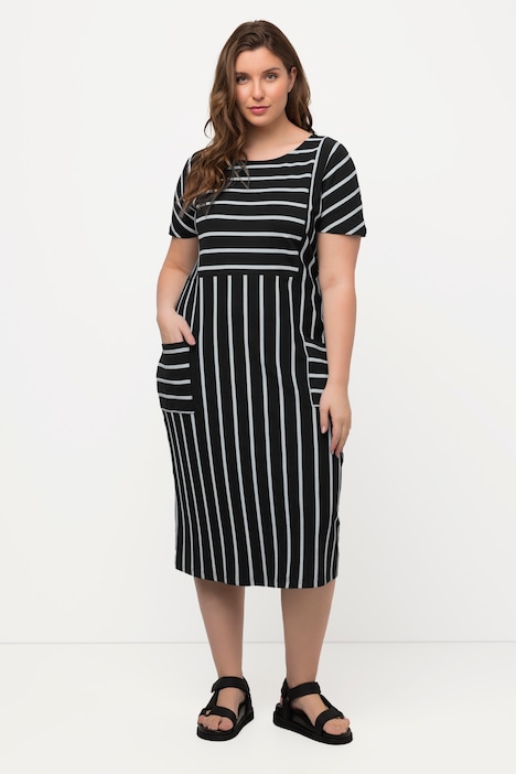 Stripe Mix Short Sleeve Midi Dress | Midi Dresses | Dresses