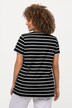 Striped A-Line Split Neck Tee