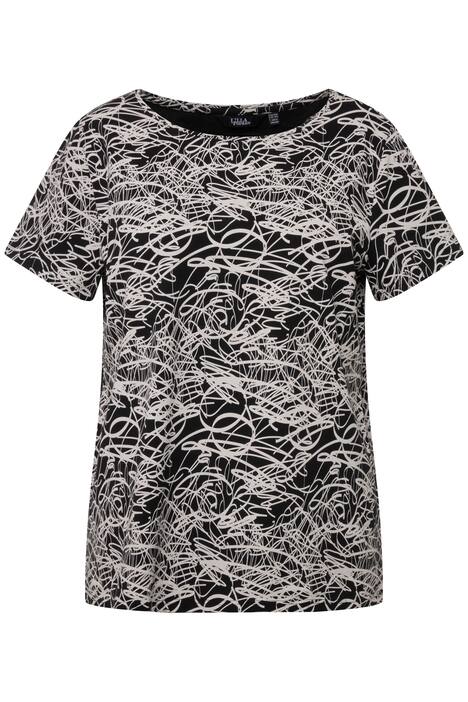 Tričko, vzorované, lodičkový výstřih, krátké rukávy