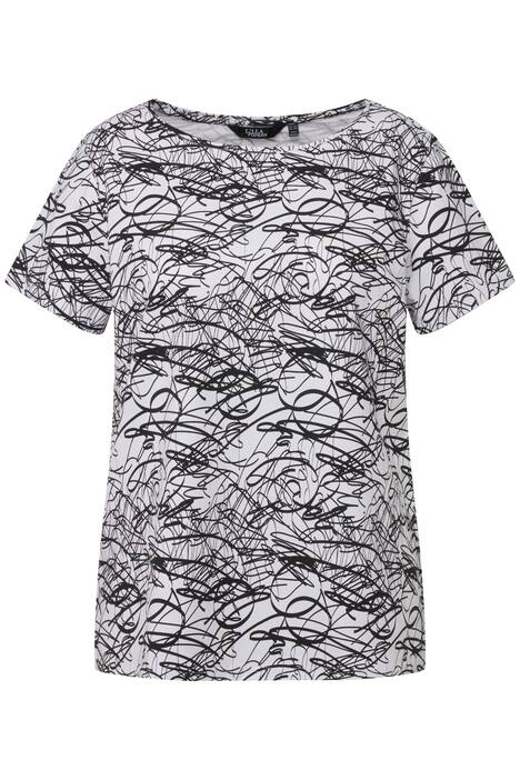 Tričko, vzorované, lodičkový výstřih, krátké rukávy