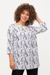 T-Shirt, Kreise, Oversized, U-Boot-Ausschnitt, 3/4-Arm