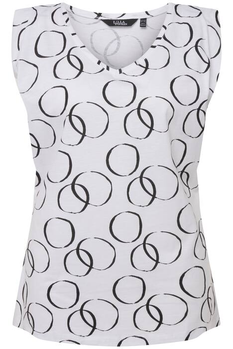 Tričko, kruh, vycpávky na ramenou, výstřih do V, bez rukávů