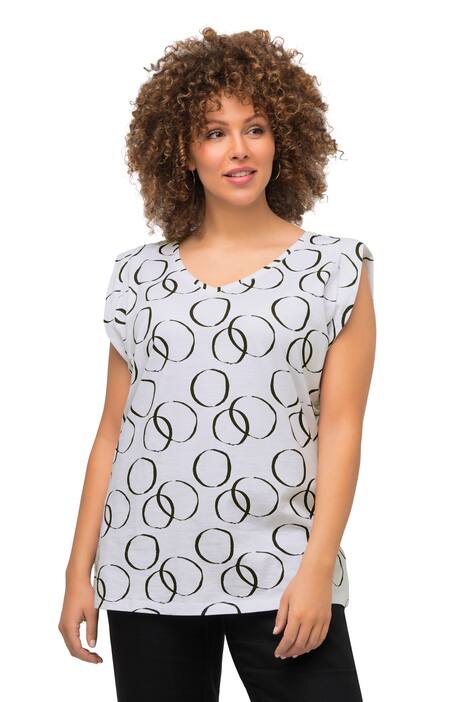 Tričko, kruh, vycpávky na ramenou, výstřih do V, bez rukávů