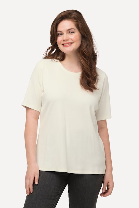 Eco Cotton Short Sleeve Scoop Neck Ribbed Tee