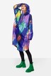 Functional Rain Cape Unisex Color Print Hood