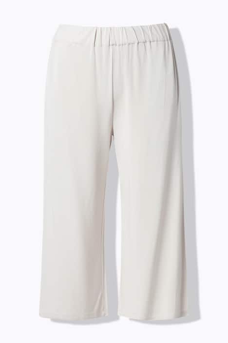 Slinky culotte, kuitlengte, wijde pijpen, elastische tailleband