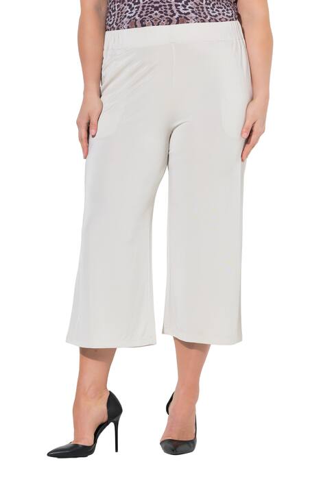 Široké kalhoty, Slinky, délka k lýtkům, široké nohavice, elastický pas