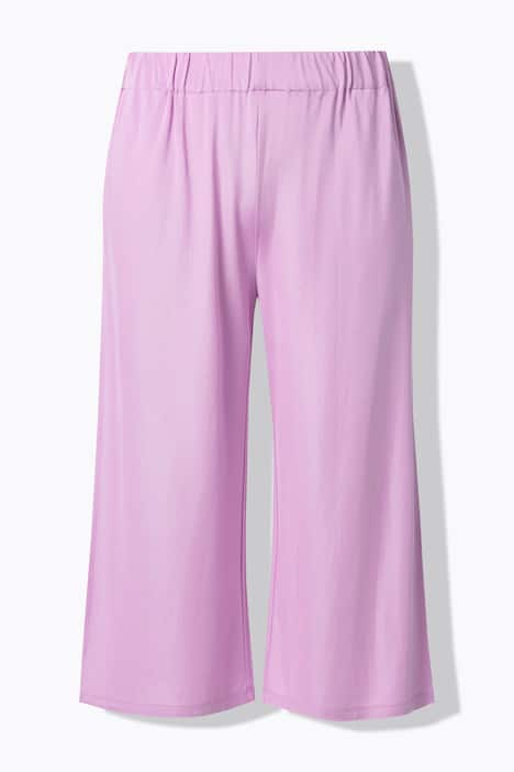 Slinky culotte, kuitlengte, wijde pijpen, elastische tailleband