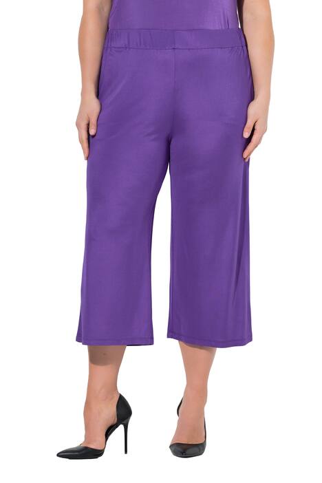 Široké kalhoty, Slinky, délka k lýtkům, široké nohavice, elastický pas