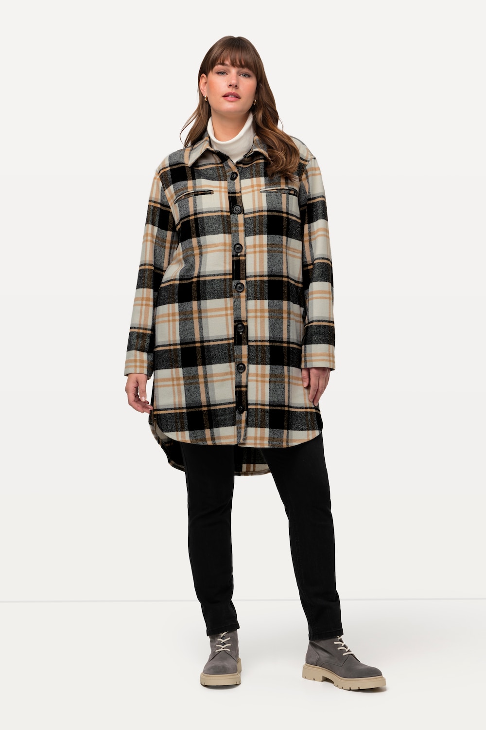 Große Größen Overshirt, Damen, beige, Größe: 50/52, Polyester, Ulla Popken