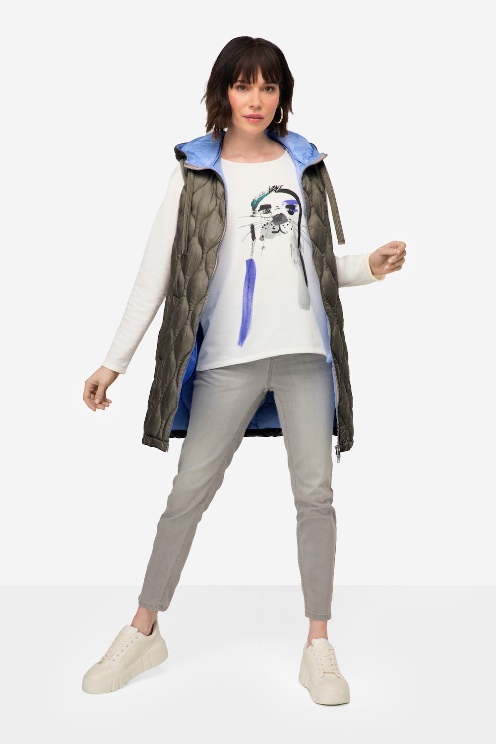 Thumbnail - Große Größen Steppweste, Damen, braun, Größe: L, Synthetische Fasern, LAURASON