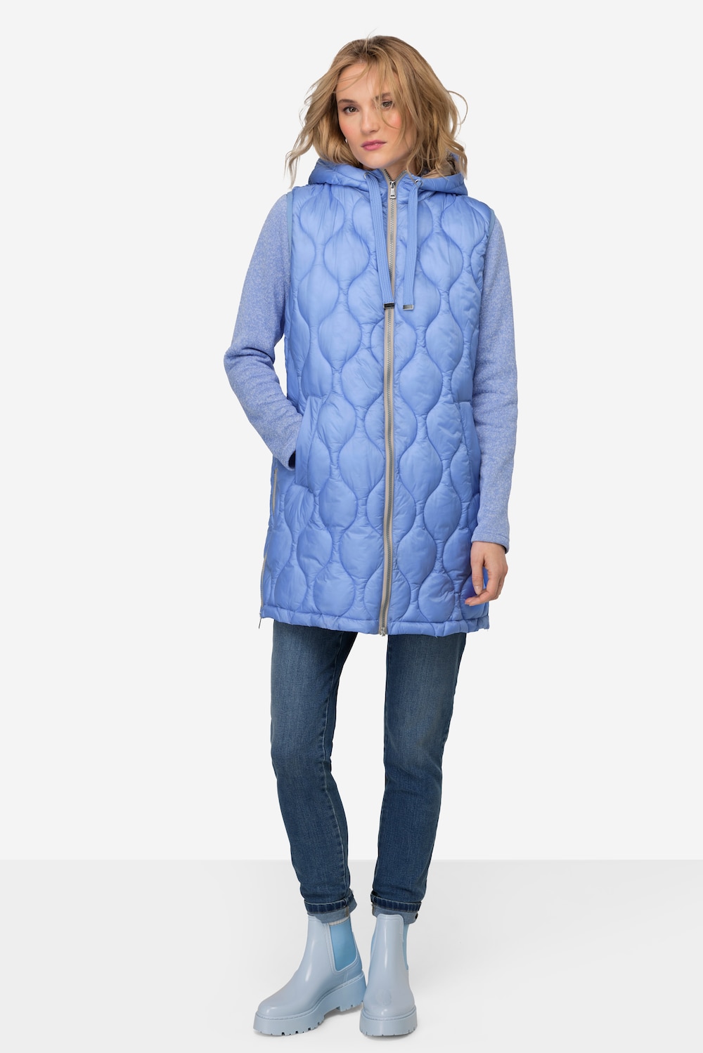 Große Größen Steppweste, Damen, blau, Größe: XL, Synthetische Fasern, LAURASON