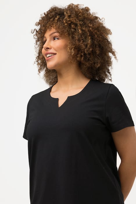 Teardrop Neckline Short Sleeve Tee