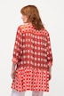 Bluse, Retro-Design, Stehkragen, V-Ausschnitt, 3/4-Arm