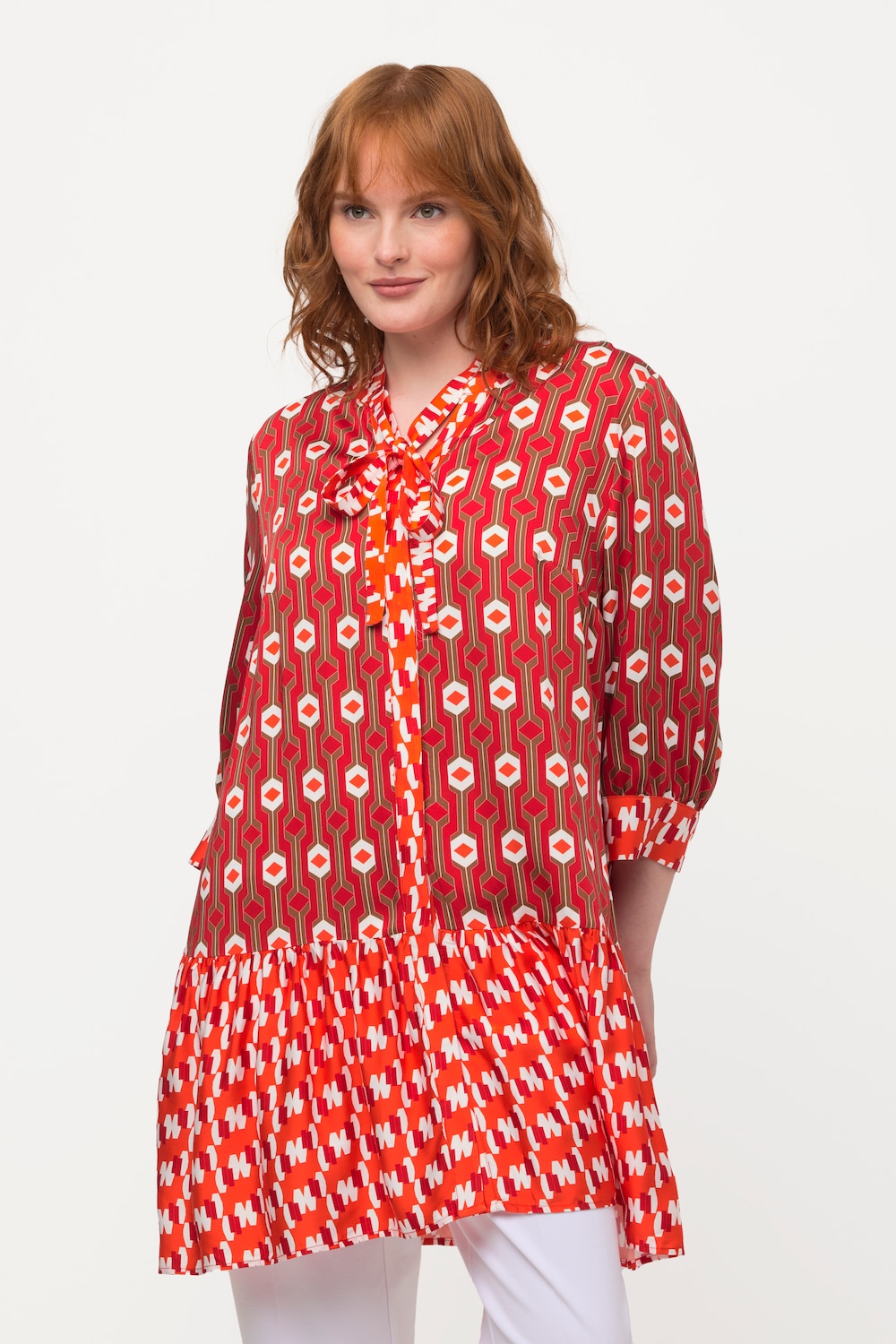 Grote Maten blouse, Dames, rood, Maat: 46/48, Viscose, Ulla Popken