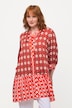 Bluse, Retro-Design, Stehkragen, V-Ausschnitt, 3/4-Arm