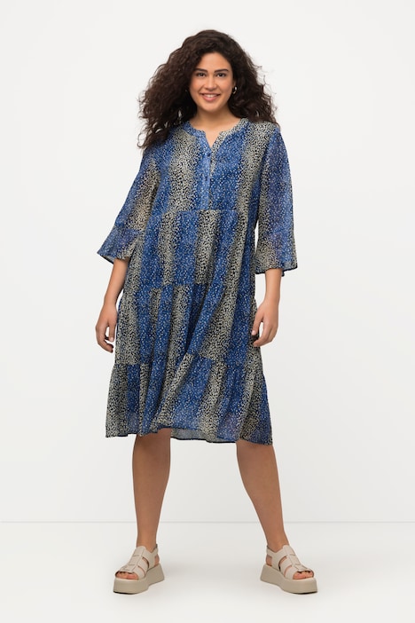 Tiered Mixed Gradient Midi Dress