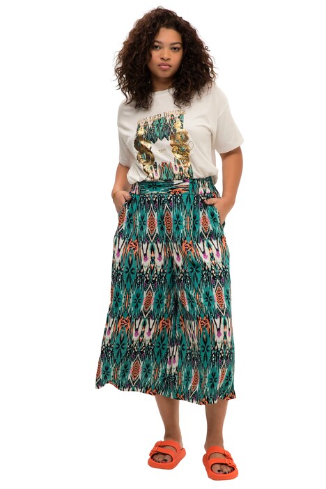 Neon Bohemian Print Wide Leg Culottes