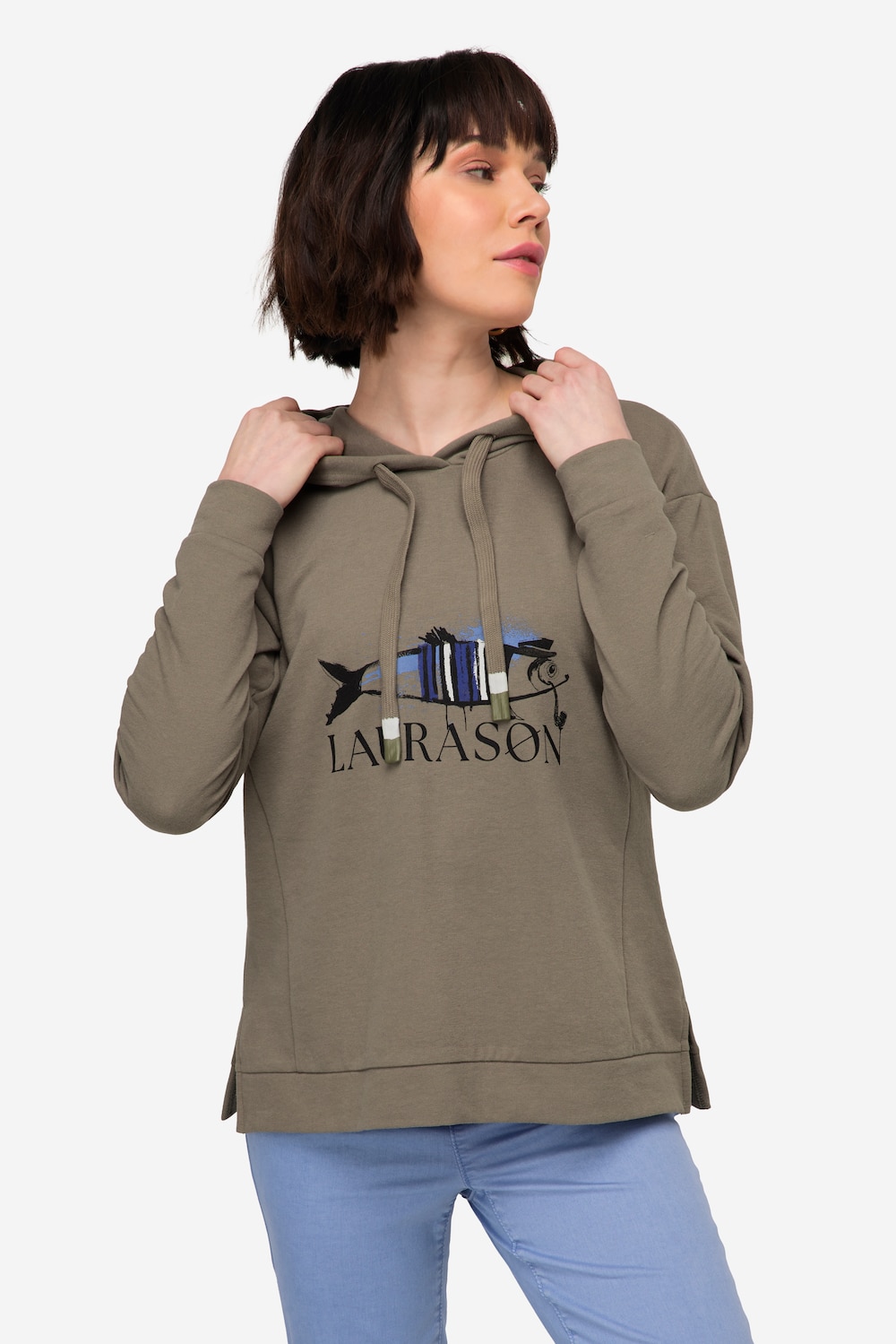 Große Größen Hoodie, Damen, braun, Größe: M, Baumwolle, LAURASON