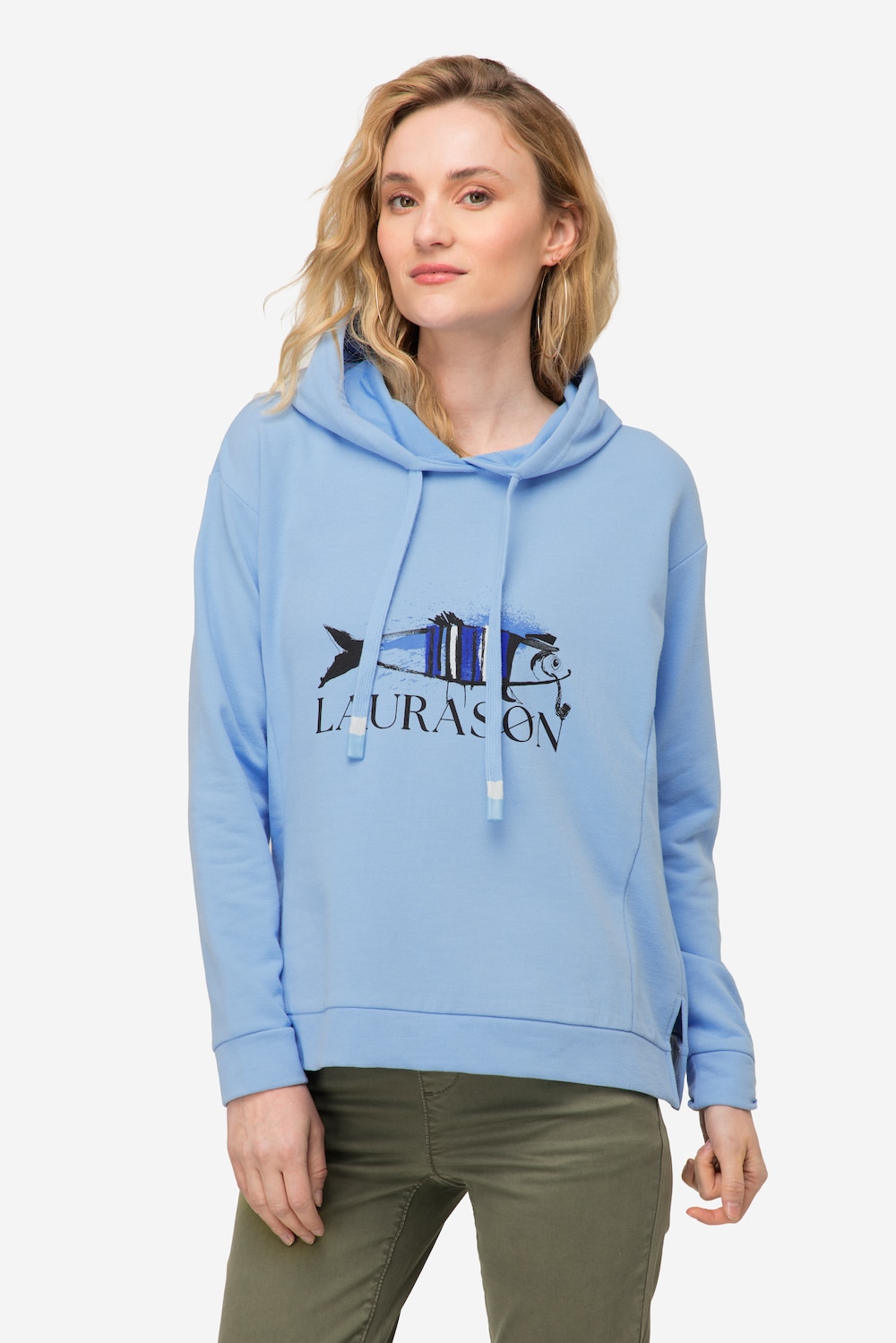 Große Größen Hoodie, Damen, blau, Größe: XL, Baumwolle, LAURASON