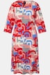 Midikleid, grafisches Design, Herzausschnitt, 3/4-Arm