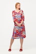 Midikleid, grafisches Design, Herzausschnitt, 3/4-Arm
