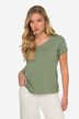 T-Shirt, kleiner Knoten Print, V-Ausschnitt, Halbarm, OEKO-TEX MIG