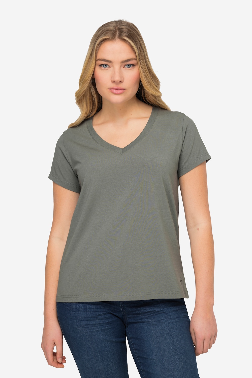 Große Größen T-Shirt, Damen, grau, Größe: XL, Baumwolle, LAURASON