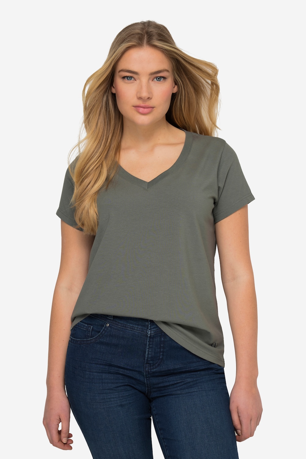 Große Größen T-Shirt, Damen, grau, Größe: XL, Baumwolle, LAURASON