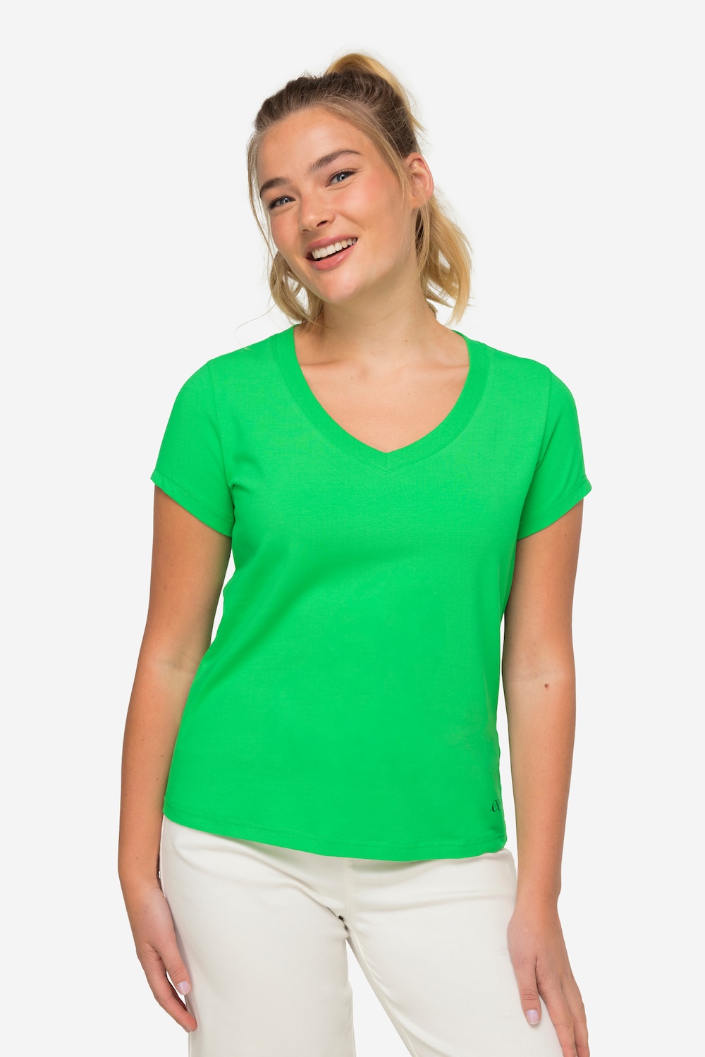 Große Größen T-Shirt, Damen, grün, Größe: XL, Baumwolle, LAURASON