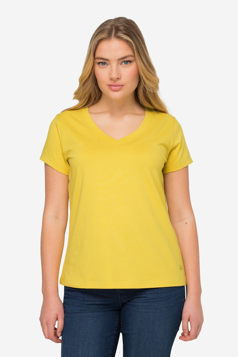 Große Größen T-Shirt, Damen, gelb, Größe: L, Baumwolle, LAURASON