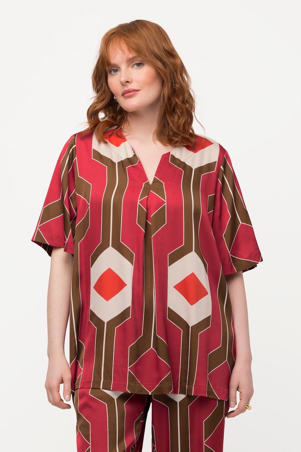 Große Größen Tunika, Damen, rot, Größe: 46/48, Viskose, Ulla Popken