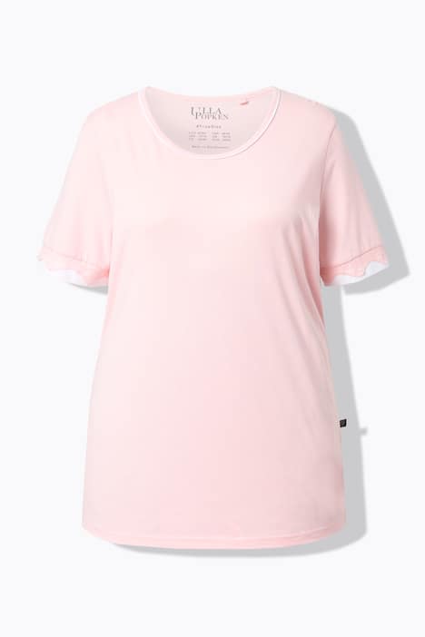 Pyjama, kanten randen, ronde hals, korte mouw