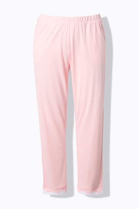 Pyjama, kanten randen, ronde hals, korte mouw